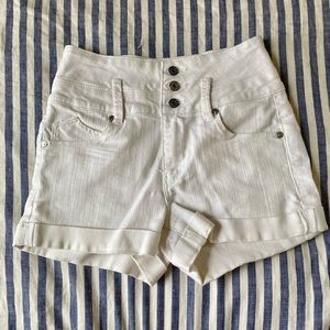 Guess high waisted white shorts